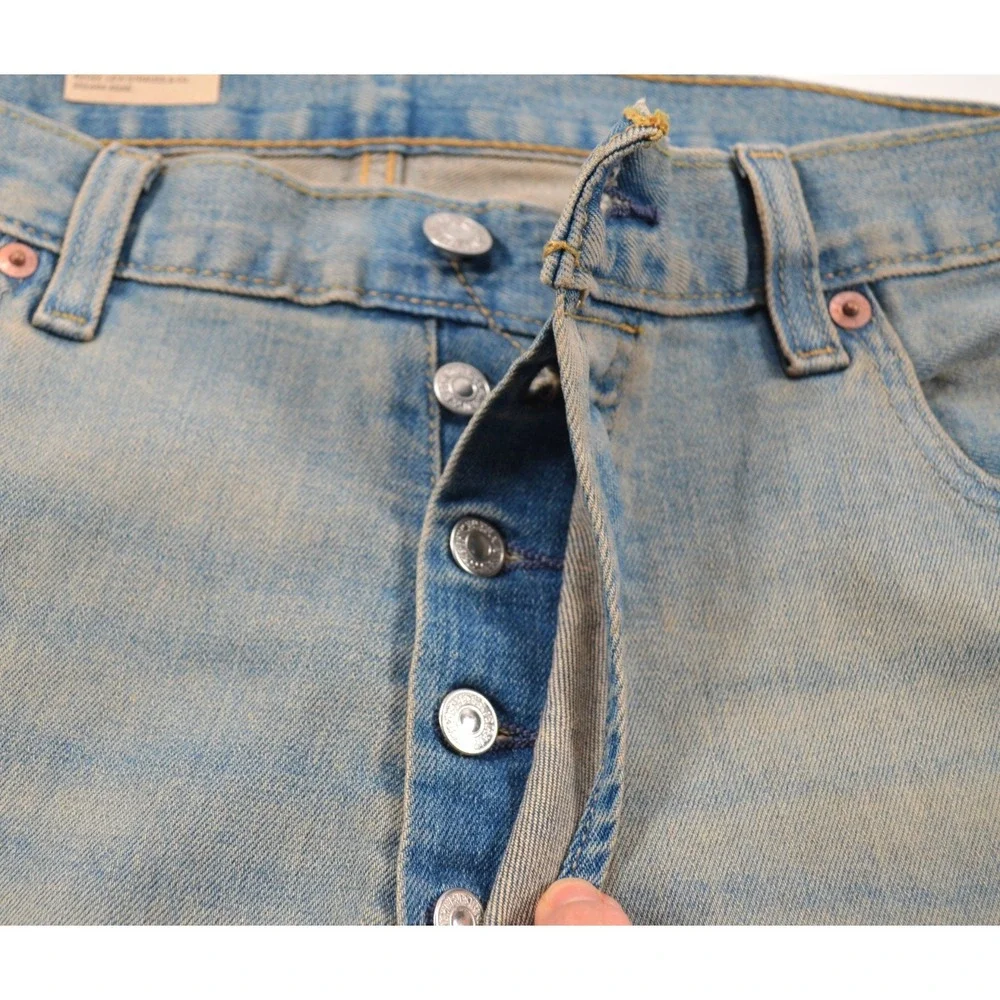 Nwt's Levi's 501 Original Stretch Button Fly Blue Jean Denim Men's 35 x 30